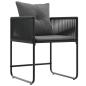 Preview: Garten Essgruppe 9 stk. Schwarz und Anthrazit Poly-Rattan