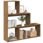 Preview: ARDEBO.de - Raumteiler-Bücherregal 3 Stufen Artisan-Eiche 123x29x123 cm