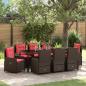 Preview: ARDEBO.de - Garten Essgruppe 9 Stk. Braun Poly Rattan