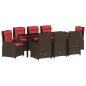 Preview: Garten Essgruppe 9 Stk. Braun Poly Rattan