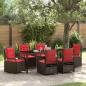 Preview: ARDEBO.de - Garten Essgruppe 7 Stk. Braun Poly-Rattan