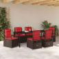 Preview: Garten Essgruppe 7 Stk. Braun Poly-Rattan