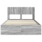 Preview: Bettgestell mit Stauraum und Kopfteil Grau Sonoma 135 x 190 cm