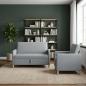 Preview: ARDEBO.de - Sofa Set mit Stauraum 2 stk. Hellgrau Polyester