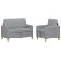 Preview: Sofa Set mit Stauraum 2 stk. Hellgrau Polyester