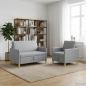 Preview: Sofa Set mit Stauraum 2 stk. Hellgrau Polyester