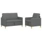 Preview: Sofa Set mit Stauraum 2 stk. Dunkelgrau Polyester