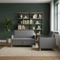Preview: Sofa Set mit Stauraum 2 stk. Dunkelgrau Polyester