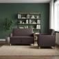 Preview: ARDEBO.de - Sofa Set mit Stauraum 2 Stk. Dunkelbraun Polyester