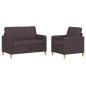 Preview: Sofa Set mit Stauraum 2 Stk. Dunkelbraun Polyester