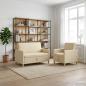 Preview: ARDEBO.de - Sofa Set mit Stauraum 2 stk. Creme Polyester