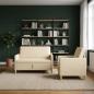 Preview: Sofa Set mit Stauraum 2 stk. Creme Polyester