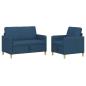 Preview: Sofa Set mit Stauraum 2 stk. Blau Polyester