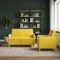 Preview: ARDEBO.de - Sofa Set mit Stauraum 2 stk. Helles Gelb Polyester