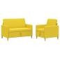 Preview: Sofa Set mit Stauraum 2 stk. Helles Gelb Polyester