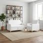 Preview: ARDEBO.de - Sofa Set mit Stauraum 2 Stk. Weiß Polyester