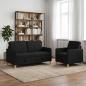 Preview: ARDEBO.de - Sofa Set mit Stauraum 2 stk. Schwarz Polyester
