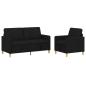 Preview: Sofa Set mit Stauraum 2 stk. Schwarz Polyester