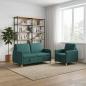 Preview: ARDEBO.de - Sofa Set mit Stauraum 2 stk. Dunkelgrün Polyester
