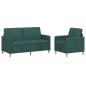 Preview: Sofa Set mit Stauraum 2 stk. Dunkelgrün Polyester