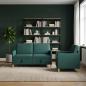 Preview: Sofa Set mit Stauraum 2 stk. Dunkelgrün Polyester