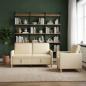 Preview: ARDEBO.de - Sofa Set mit Stauraum 2 stk. Creme Polyester