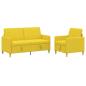 Preview: Sofa Set mit Stauraum 2 stk. Helles Gelb Polyester