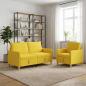 Preview: Sofa Set mit Stauraum 2 stk. Helles Gelb Polyester