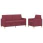 Preview: Sofa Set mit Stauraum 2 Stk. Weinrot Polyester