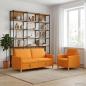 Preview: Sofa Set mit Stauraum 2 stk. Dunkelgelb Polyester