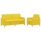 Preview: Sofa Set mit Stauraum 2 stk. Helles Gelb Polyester