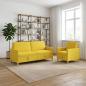 Preview: Sofa Set mit Stauraum 2 stk. Helles Gelb Polyester