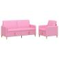Preview: Sofa Set mit Stauraum 2 Stk. Rosa Polyester