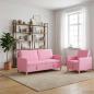 Preview: Sofa Set mit Stauraum 2 Stk. Rosa Polyester