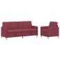 Preview: Sofa Set mit Stauraum 2 stk. Weinrot Polyester