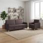 Preview: ARDEBO.de - Sofa Set mit Stauraum 2 stk. Dunkelbraun Polyester