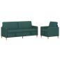 Preview: Sofa Set mit Stauraum 2 stk. 4-Sitzer Dunkelgrün