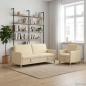 Preview: ARDEBO.de - Sofa Set mit Stauraum 2 stk. Creme Polyester