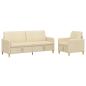 Preview: Sofa Set mit Stauraum 2 stk. Creme Polyester