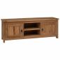 Preview: ARDEBO.de - TV-Schrank 110 x 30 x 40 cm Natur Massivholz Teak