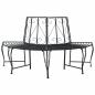 Preview: ARDEBO.de - Baumbank 4-Sitzanzahl 160 x 80 x 89 cm Stahl Schwarz