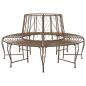 Preview: ARDEBO.de - Baumbank 8-Sitzanzahl Ø 160 x 89 cm Stahl Antikbraun Rund