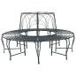 Preview: ARDEBO.de - Baumbank 8-Sitzanzahl Ø 160 x 89 cm Stahl Silber Grau Rund