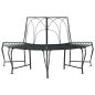 Preview: ARDEBO.de - Baumbank 4-Sitzanzahl 160 x 80 x 89 cm Stahl Schwarz