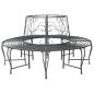 Preview: ARDEBO.de - Baumbank 8-Sitzanzahl Ø 160 x 89 cm Stahl Silber Grau Rund