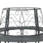 Preview: Baumbank 8-Sitzanzahl Ø 160 x 89 cm Stahl Silber Grau Rund