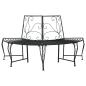 Preview: ARDEBO.de - Baumbank 4-Sitzanzahl 160 x 80 x 89 cm Stahl Schwarz