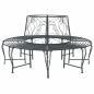 Preview: ARDEBO.de - Baumbank 8-Sitzanzahl Ø 160 x 89 cm Stahl Silber Grau Rund