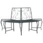 Preview: ARDEBO.de - Baumbank 4-Sitzanzahl 160 x 80 x 89 cm Stahl Silber Grau