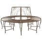 Preview: ARDEBO.de - Baumbank 8-Sitzanzahl Ø 160 x 89 cm Stahl Antikbraun Rund